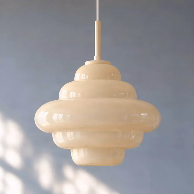Lampada a sospensione Leilani Lucande, dimmerabile, Giallo / Arancione, Soggiorno / Sala da pranzo, Vetro, Design, Lampada a sospensione