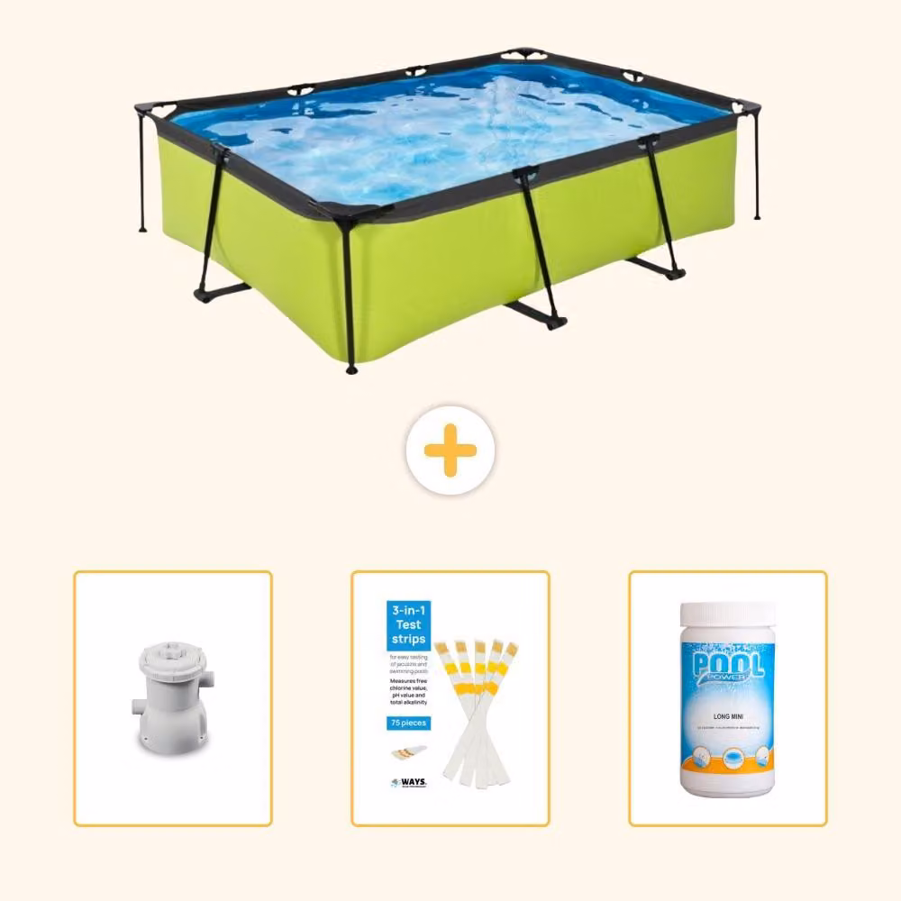 Piscina fuori terra rettangolare - 220x150x65 cm - 4 pezzi - SCB73