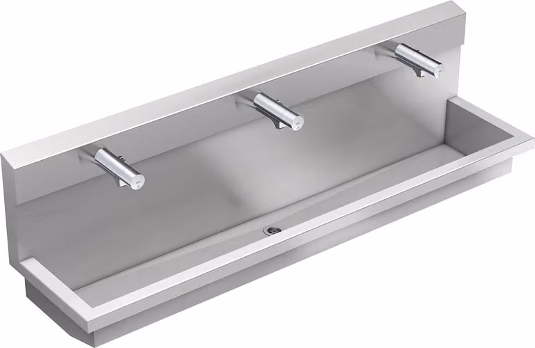 KWC AR unità di lavaggio, PLANOX, acciaio inox, 1800x530x440 mm, 3xMBatt. elettronico