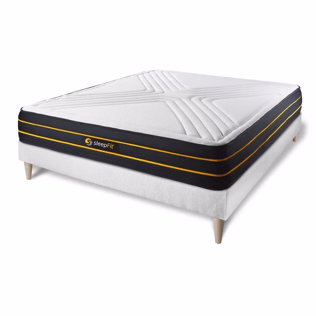 Kit rete e materasso matrimoniale Sleepfit ULTRA bianco con memory foam e micro-molle insacchettate, L/P: 180 x 190 cm, H: 26 cm – 2