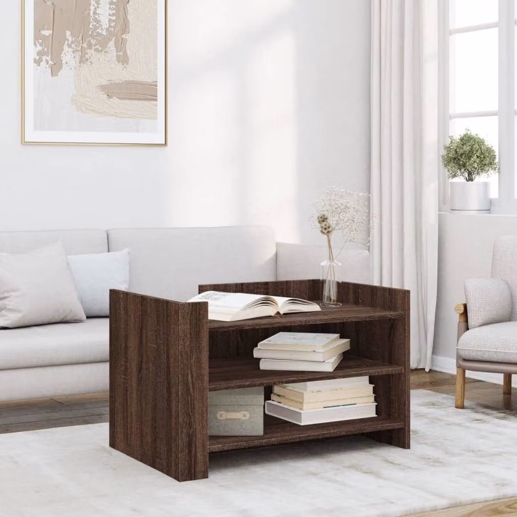 Tavolino da salotto vidaXL in legno rovere marrone L 80 cm x P 50 cm x H 50 cm