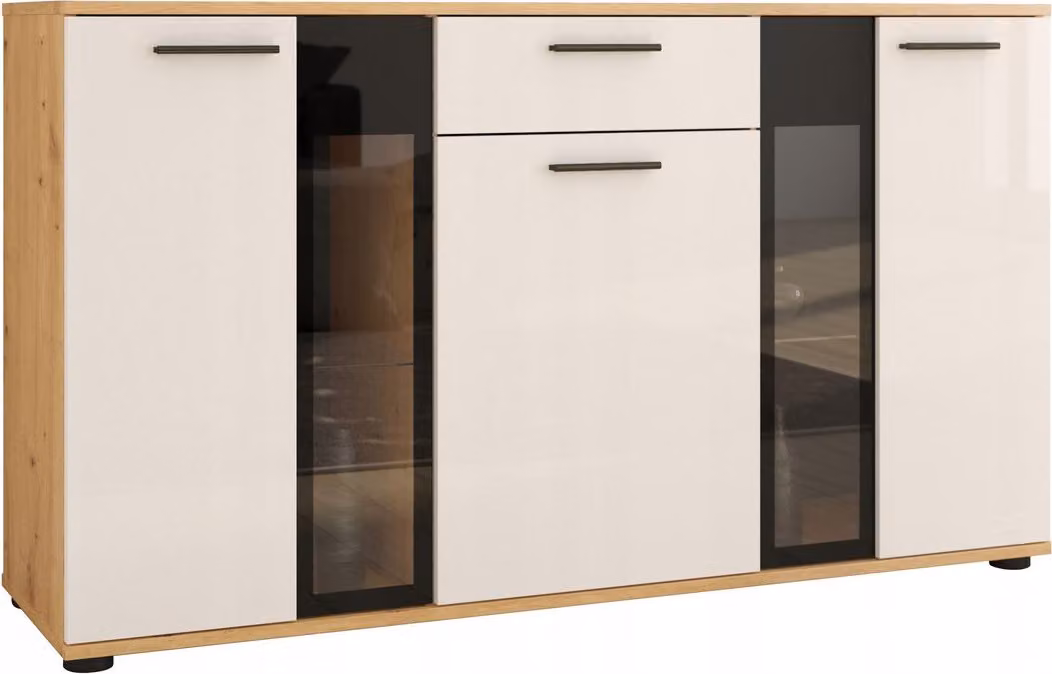 Cassettiera combinata PARK - rovere artigianale / bianco
