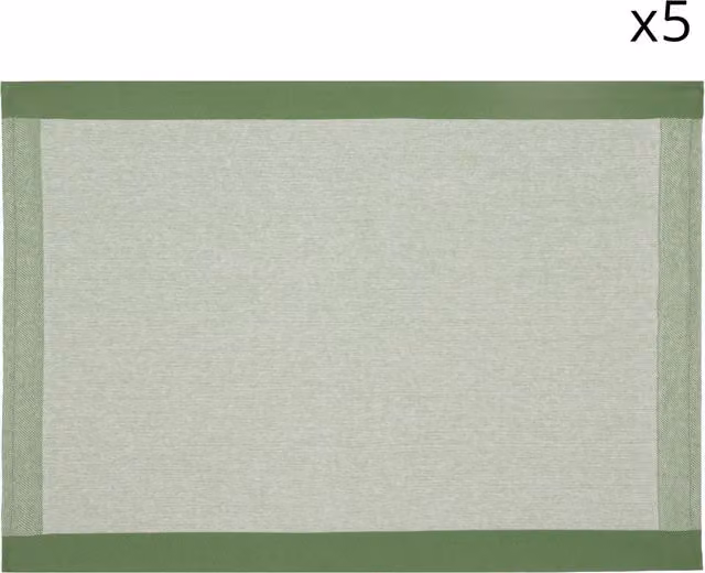 Set di 5 strofinacci KASANOVA colore verde, dimensioni 50x70 cm