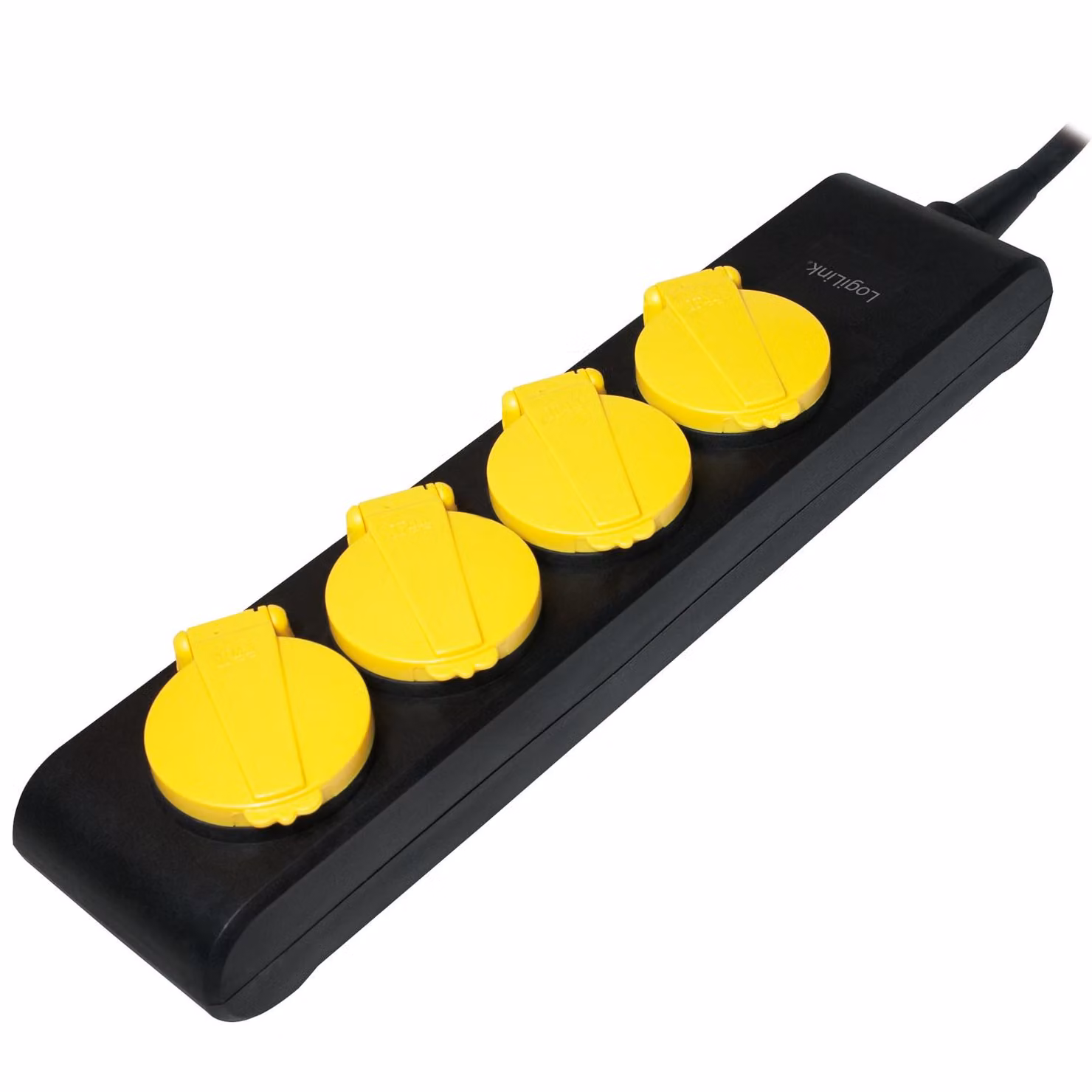 LogiLink striscia di prese a prova di umidità a 4 poli nero/giallo 1,4 m (sfuso)