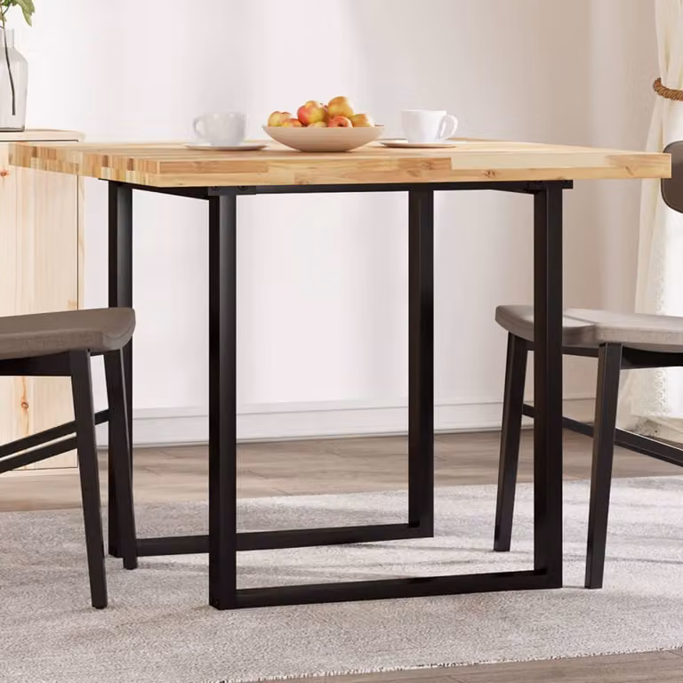 Piano Tavolo Quadrato vidaXL in Legno Massello di Acacia Marrone L/P/H: 90 x 90 x 4 cm