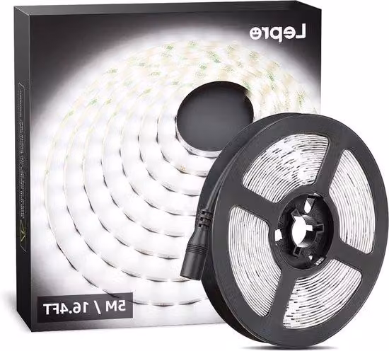 Strisce LED bianche a freddo autoadesive flessibili da 5 m per TV e decorazioni per feste, per interni ed esterni
