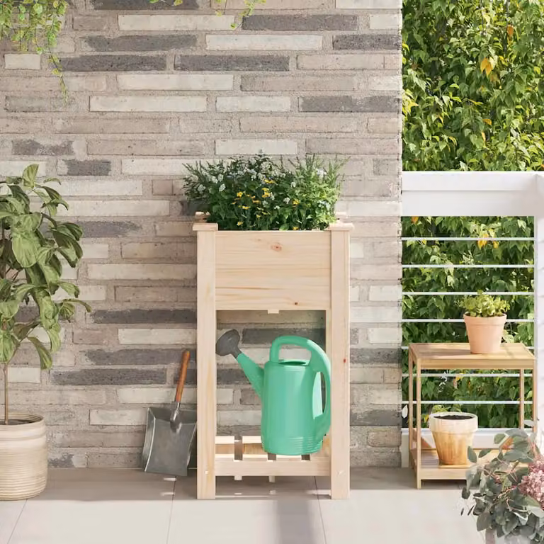 vidaXL Vaso da giardino beige L/P/H: 45 x 45 x 76,5 cm