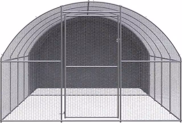 Pollaio per esterni Videx in acciaio zincato e plastica, colore argento/grigio, L: 4 m, P: 3 m, H: 2 m