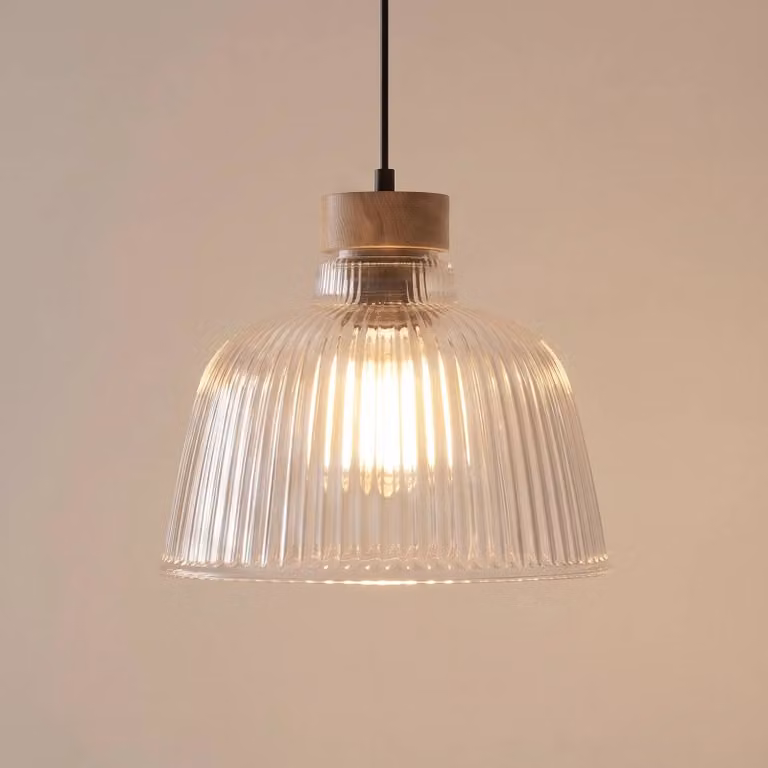 Lampada a sospensione Asta Lamkur, dimmerabile, Chiaro / Trasparente, Soggiorno / Sala da pranzo, Vetro, Lampada a sospensione