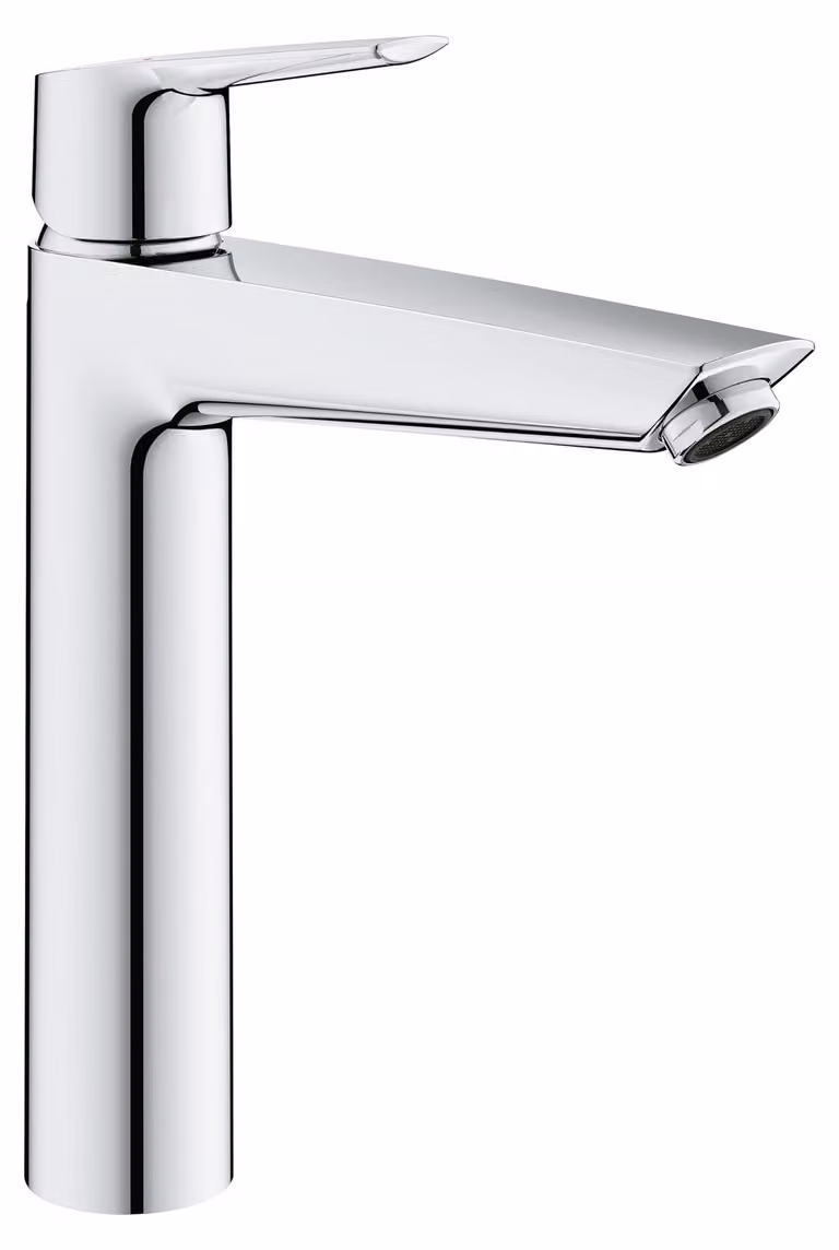 Miscelatore per lavabo, modello XL, cromato, con apertura a pressione, a risparmio idrico, attacco 3/8"