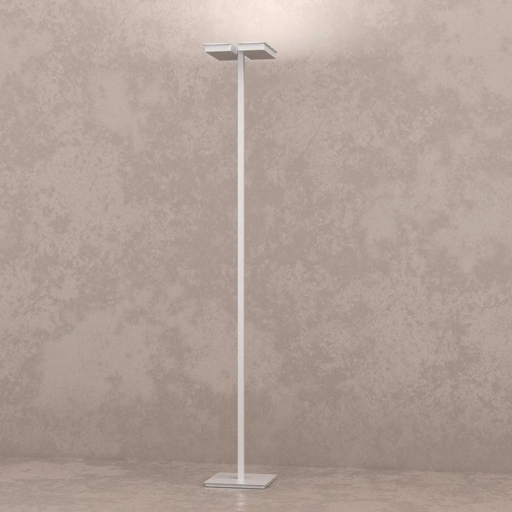 Piantana Moderna Style Metallo Grigio Vetro Bianco 6 Luci Gx53