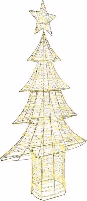 Albero di Natale moderno con 240 LED bianco caldo, Altezza: 181 cm – 1