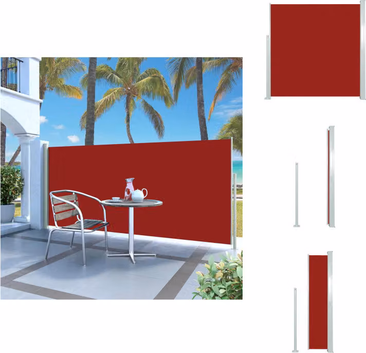 vidaXL Tenda laterale estensibile 140x300 cm rosso - Ombrelloni e tende da sole
