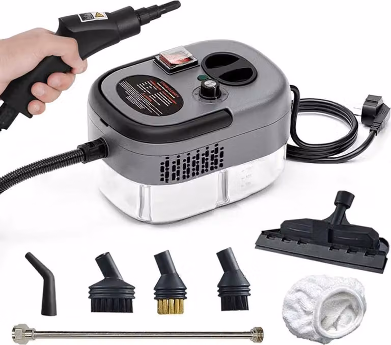 Pulitore a vapore portatile, Alta pressione, Riscaldamento rapido, Grigio scuro, 220 V