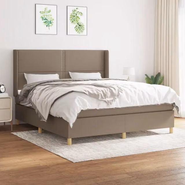 Giroletto a Molle con Materasso Tortora 180x200 cm in Tessuto 3131933