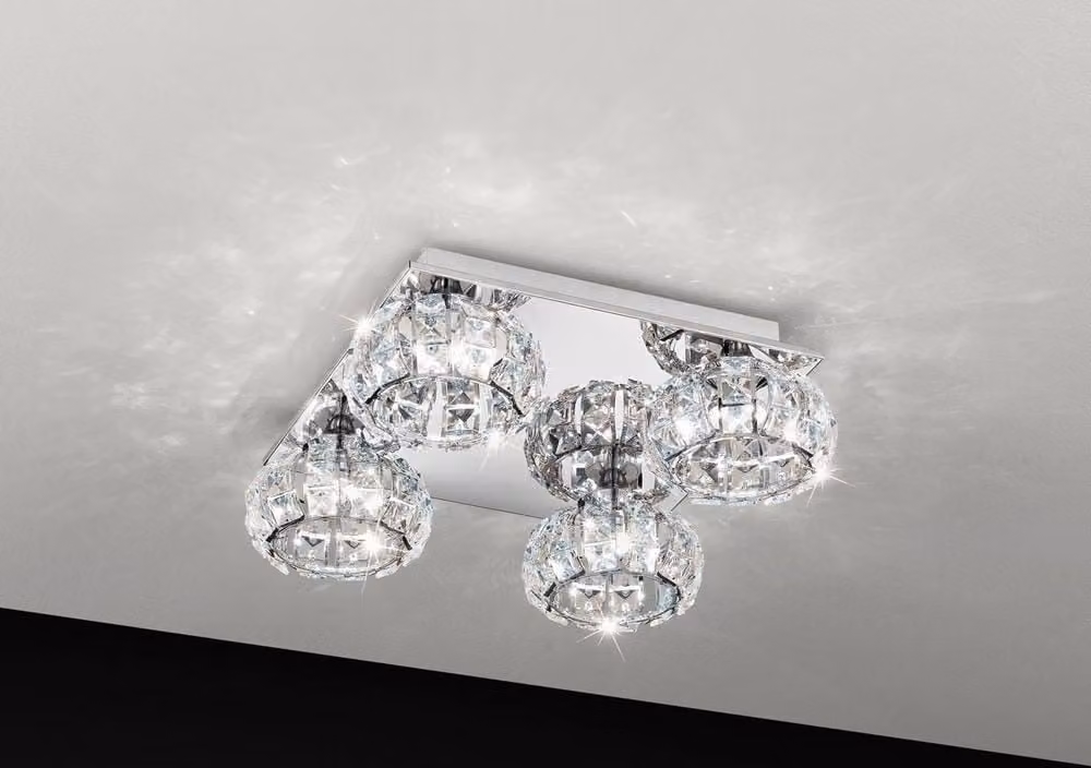 Corliano crystal LED plafoniera cromo 4x 5W