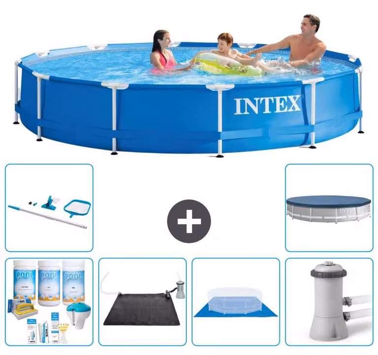Piscina autoportante rettangolare - 366x76 cm - 7 pezzi - Modello S20427