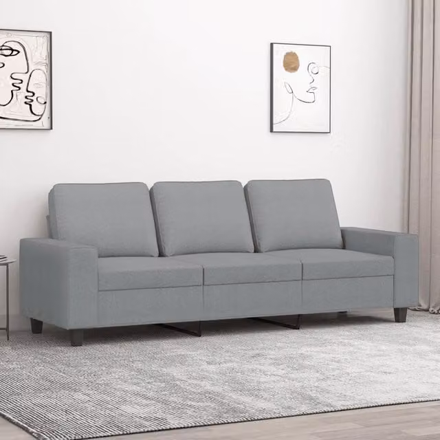 Divano a 3 Posti-Sofa 3 Posti Grigio Chiaro 180 cm in Tessuto 737143