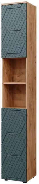 Mobiletto da bagno Vicco Irma Verde e Rovere Dorato H: 192 cm, L: 30 cm