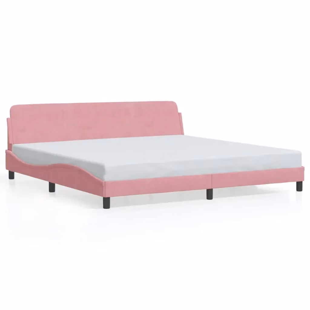 Letto con giroletto Dover rosa in velluto vidaXL L/P/H: 200 x 200 x 140 cm – 2