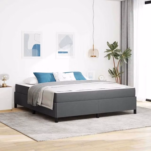 Letto a molle moderno vidaXL in tessuto grigio L: 180 cm, P: 200 cm – 1