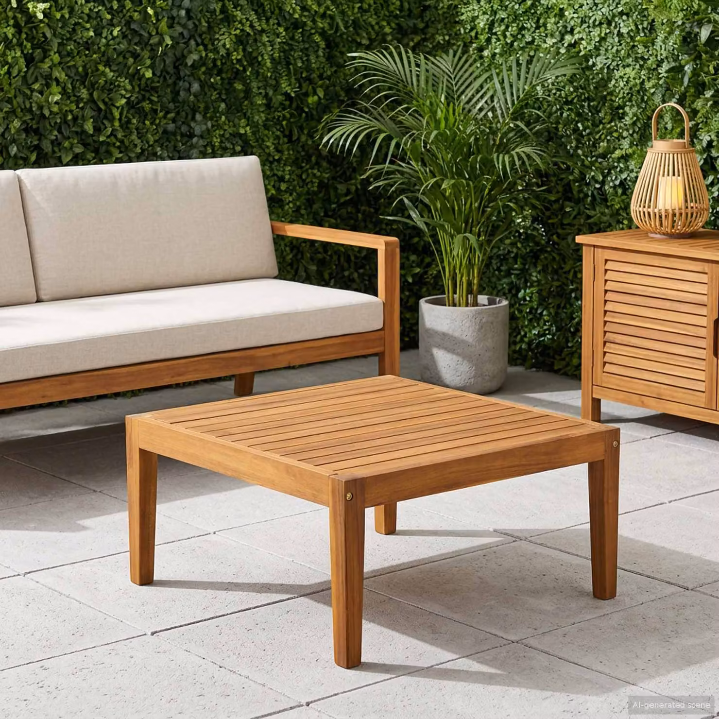 vidaXL Tavolo da Giardino Moderno in Legno di Acacia Naturale Marrone L: 60 cm, P: 60 cm, H: 30 cm