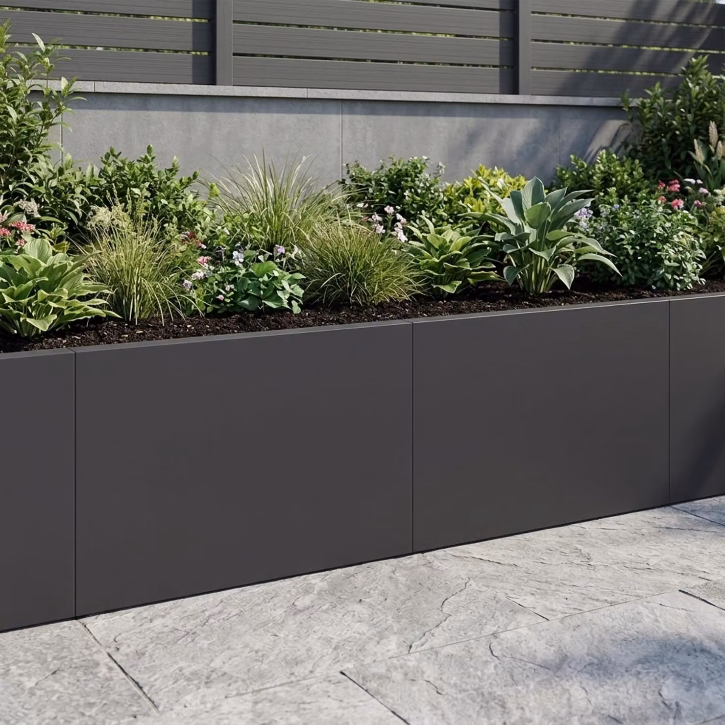 Set di 2 pezzi di aiuole rialzate vidaXL in acciaio nero per giardino, L 60 cm x P 12 cm x H 30 cm