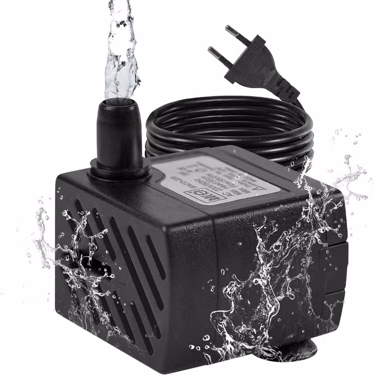 Mini pompa per acquari e fontane - 3 W - 220 l/h - con spina di tipo europeo
