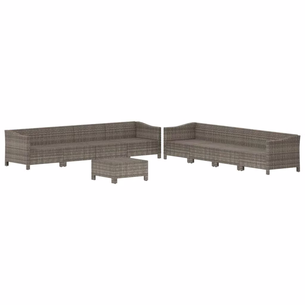 Set di mobili da giardino Outsunny in polyrattan grigio con 9 pezzi e cuscini imbottiti – 2