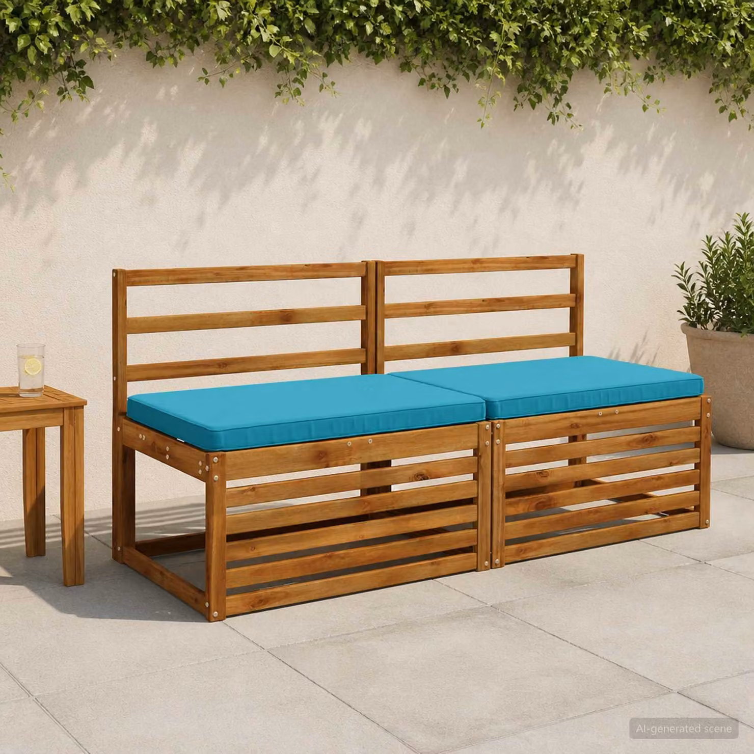 Cuscino per panchina vidaXL VUGHT in poliestere, colore turchese, con rivestimento rimovibile e resistente ai raggi UV