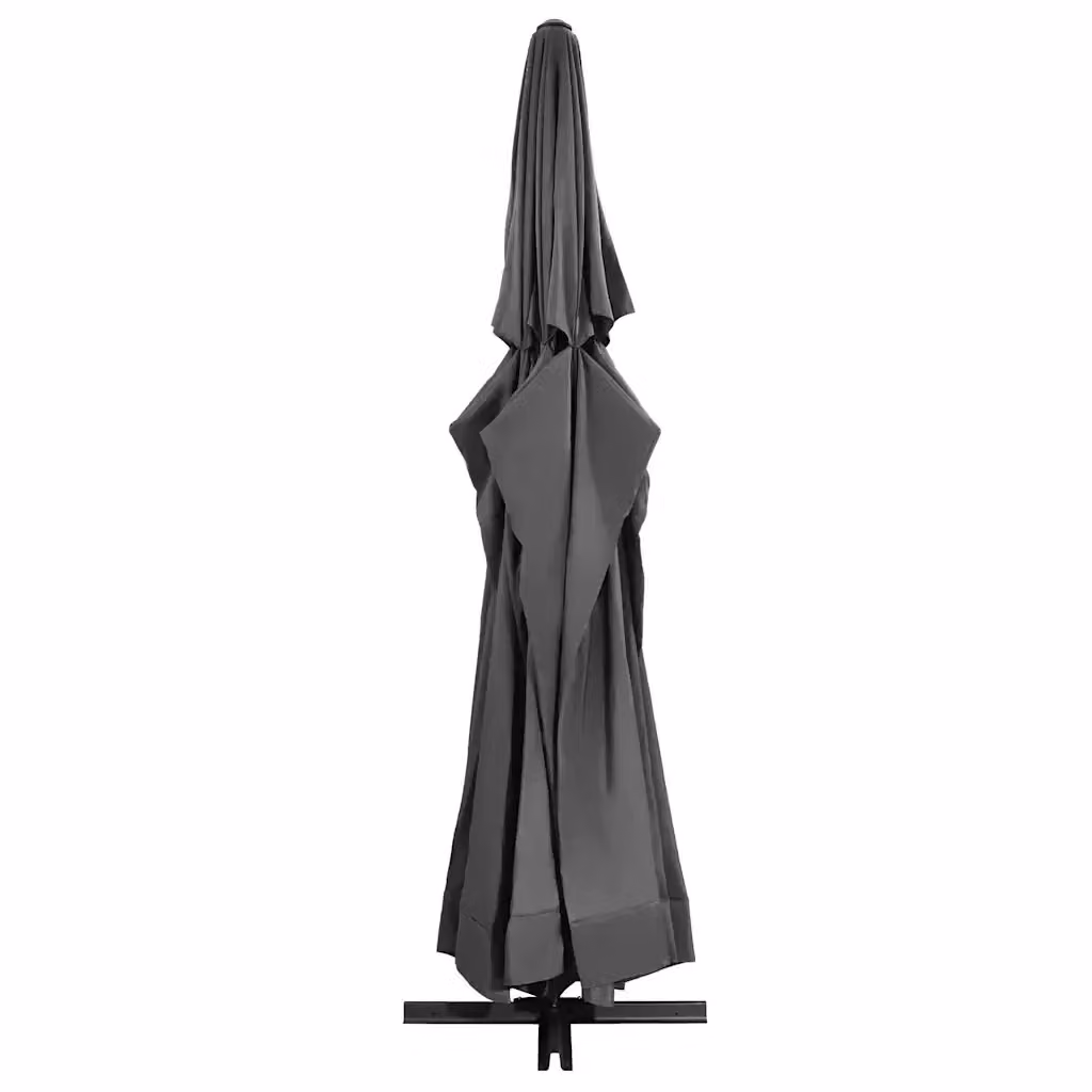 Ombrellone da Giardino vidaXL con Palo in Alluminio e Copertura in Poliestere, Colore Antracite, Diametro: 600 cm – 2