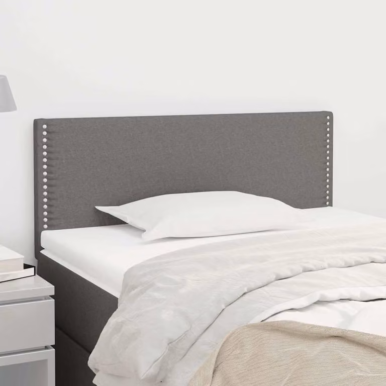 Testiera per letto vidaXL in tessuto grigio con struttura in legno, L: 90 cm, P: 5 cm, H: 78-88 cm