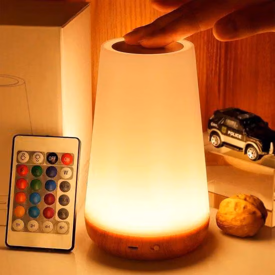 Lampada da comodino dimmerabile, per camera da letto, portatile, lampada da tavolo a LED