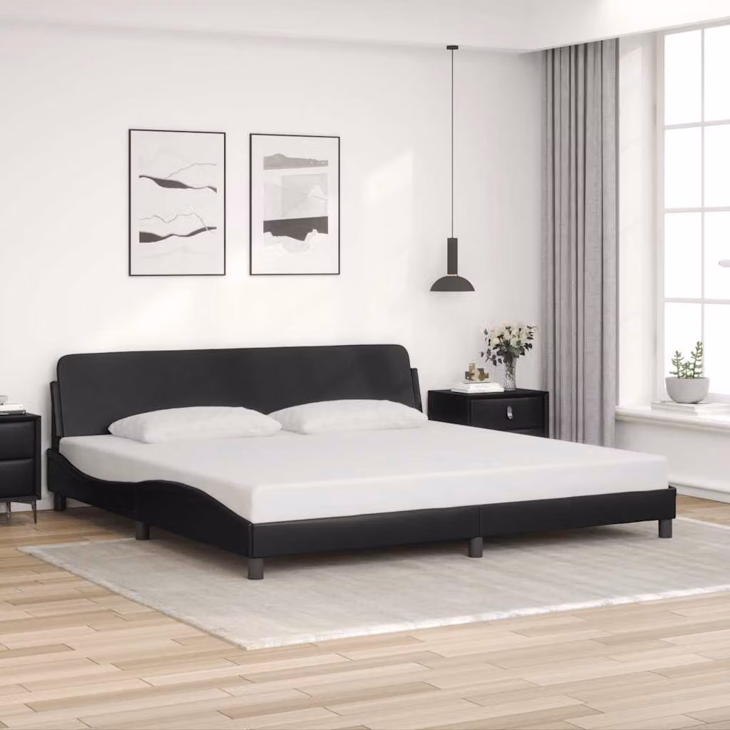 vidaXL Giroletto Dover in Similpelle Nero L/P/H: 200 x 200 x 74,5 cm