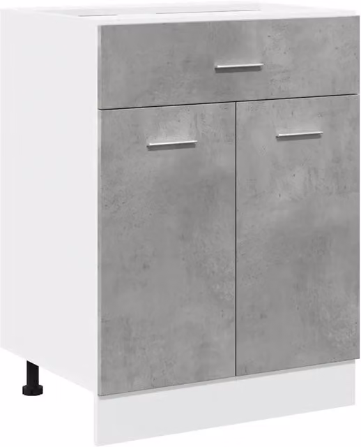 Mobile da cucina moderno in legno composito grigio cemento L: 60 cm, P: 46 cm, H: 81 cm