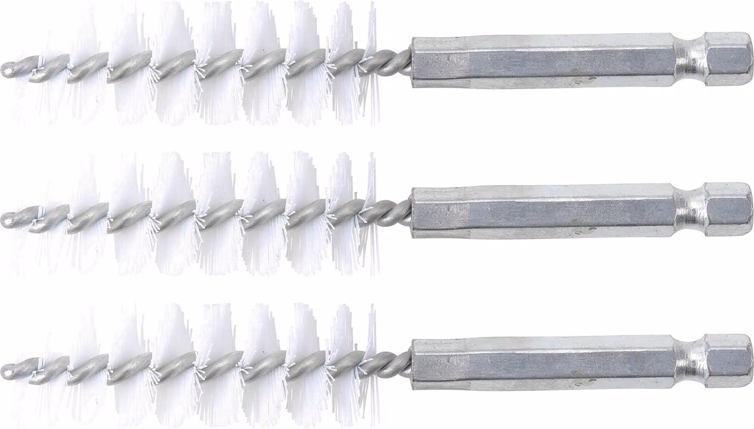 BGS Spazzola in nylon 16 mm esagono esterno 6,3 mm (1/4") 3 pezzi - 3078-16-N