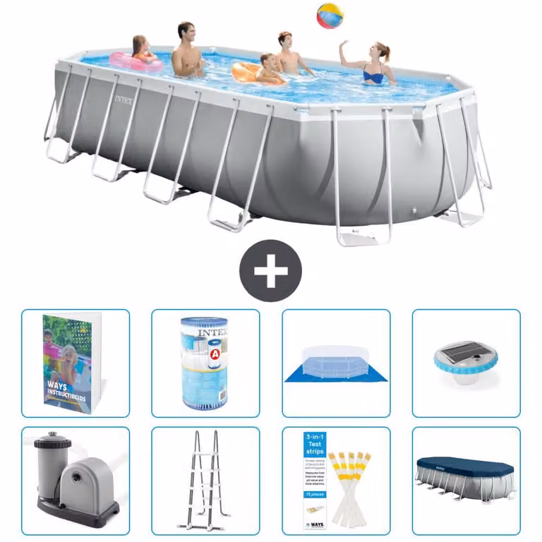 Piscina fuori terra ovale "Prism Frame" - 610x305x122 cm - 7 pezzi - Modello S622