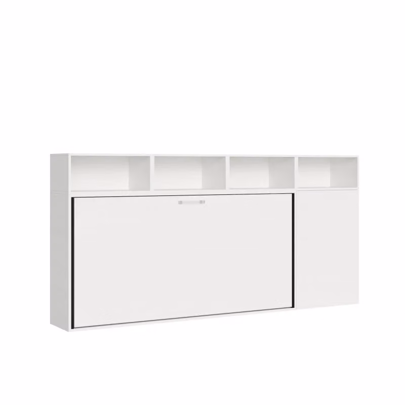Letto a scomparsa singolo orizzontale Kando composizioni Itamoby colore bianco con vani laterali – 2