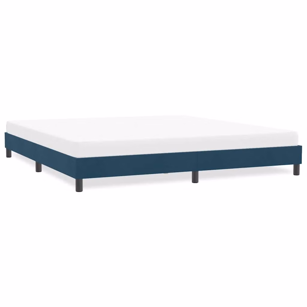 vidaXL Giroletto in Velluto Blu Scuro con Doghe in Legno L: 183 cm, P: 25 cm, H: 213 cm