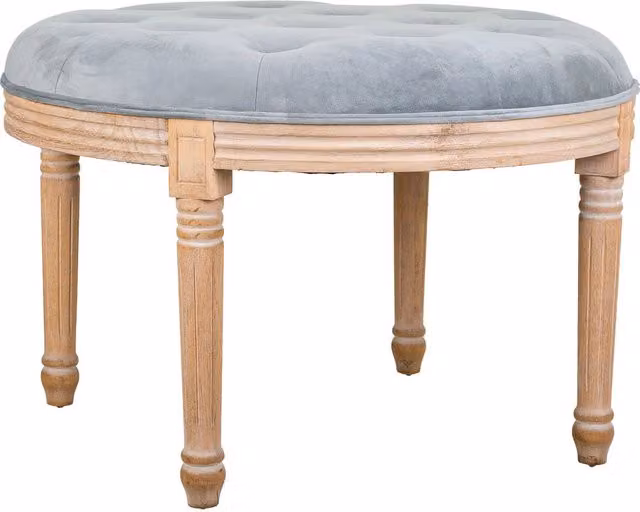Sgabello imbottito in legno grigio d70x47h