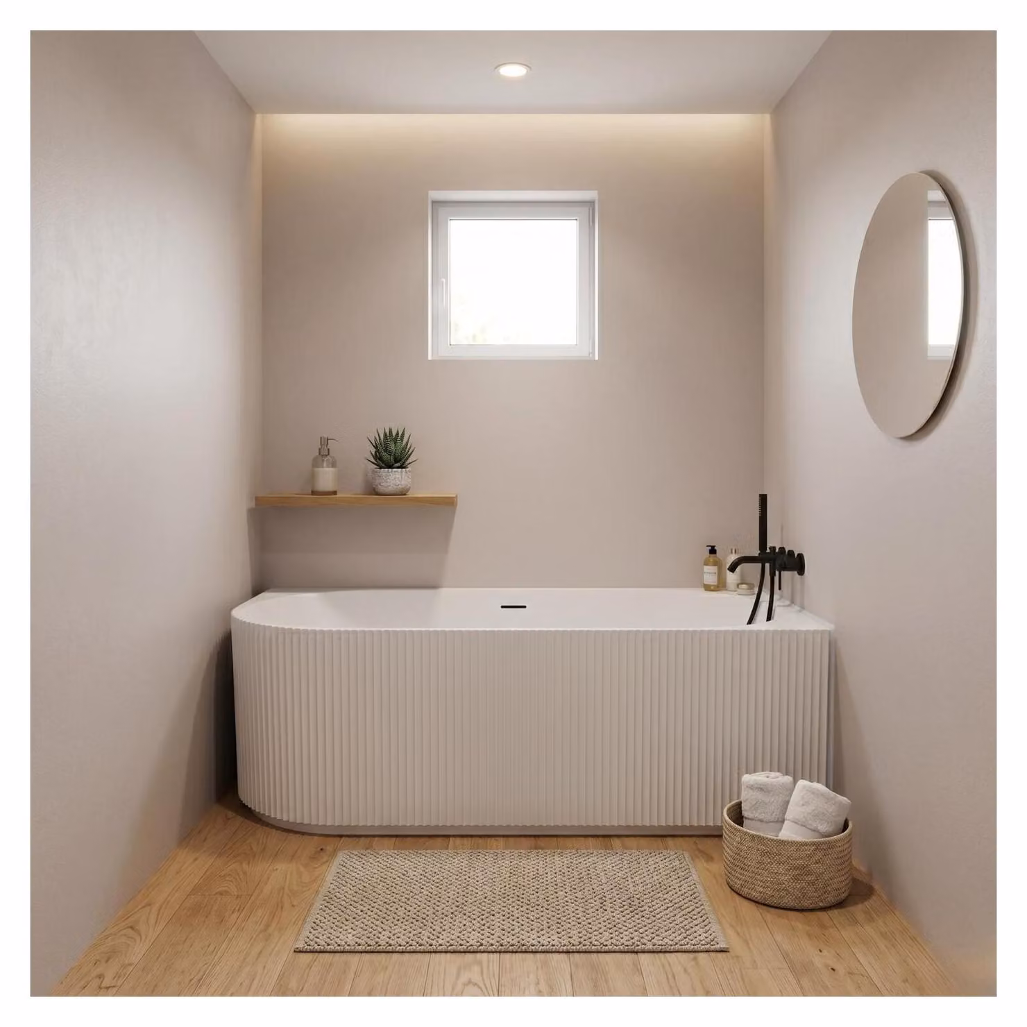 Vasca STRIA 150cm Semilibera Destra - Scanalata Acrilico Lucite®