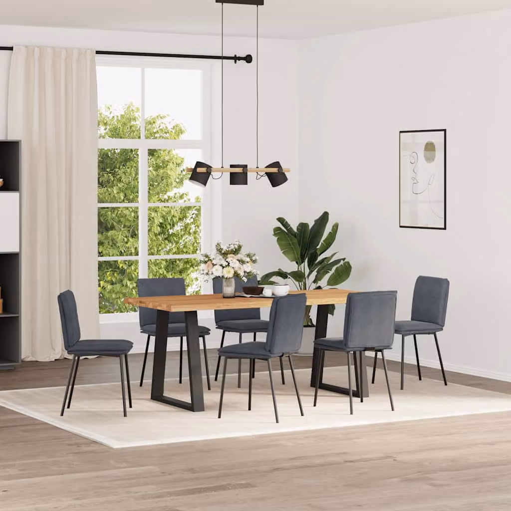 Set di 6 sedie da pranzo vidaXL in velluto grigio scuro per soggiorno e cucina