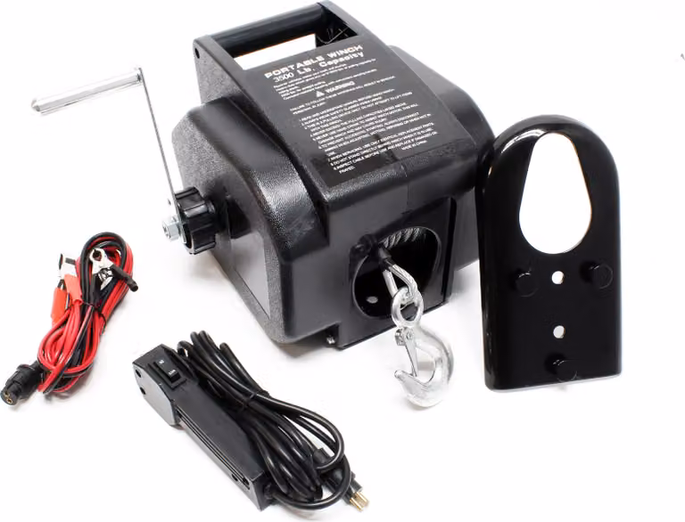 Argano elettrico a cavo Wiltec 12V 280W fino a 4990 kg, 1,38 m/min, argano motorizzato 10,5 m di cavo d'acciaio, argano elettrico a cavo con gancio e telecomando