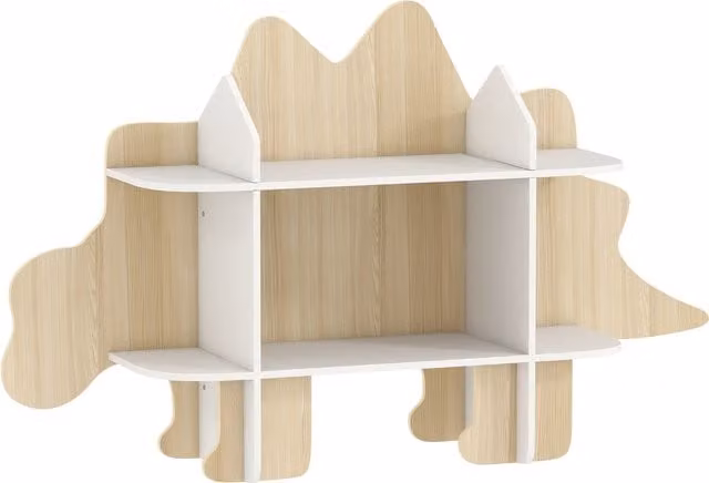 Libreria per bambini AIYAPLAY in legno naturale con 6 scomparti, L: 120 cm, P: 28 cm, H: 72,2 cm