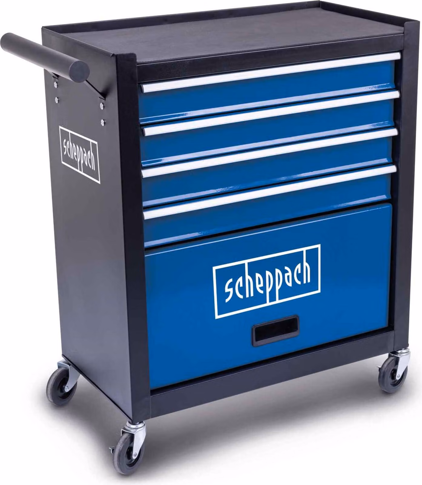Carrello da officina Scheppach TW1300 | portata massima 120 kg | 695 x 335 x 755 mm | 4 cassetti e 1 scomparto per utensili, 4 ruote scorrevoli
