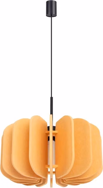 Lampada a sospensione e da terra moderna MULA con paralume in feltro da 45 cm, struttura nera