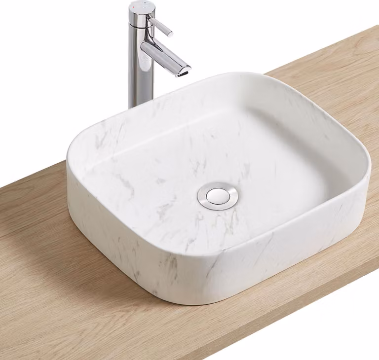 Lavabo da appoggio rettangolare in Vetroceramica NAYA, 45x38cm
