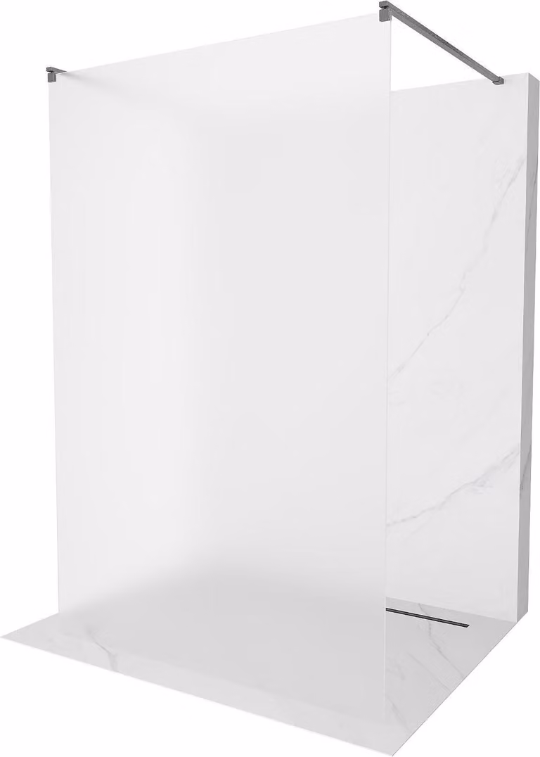 Mexen Kioto parete doccia autoportante 130 x 200 cm, brina 8 mm, grigio canna di fucile spazzolato - 800-130-002-66-30