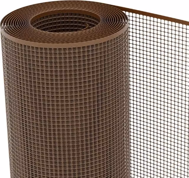Rete in plastica Tenax per balconi marrone opaco con maglia 10 x 10 mm, rotolo da 5 m