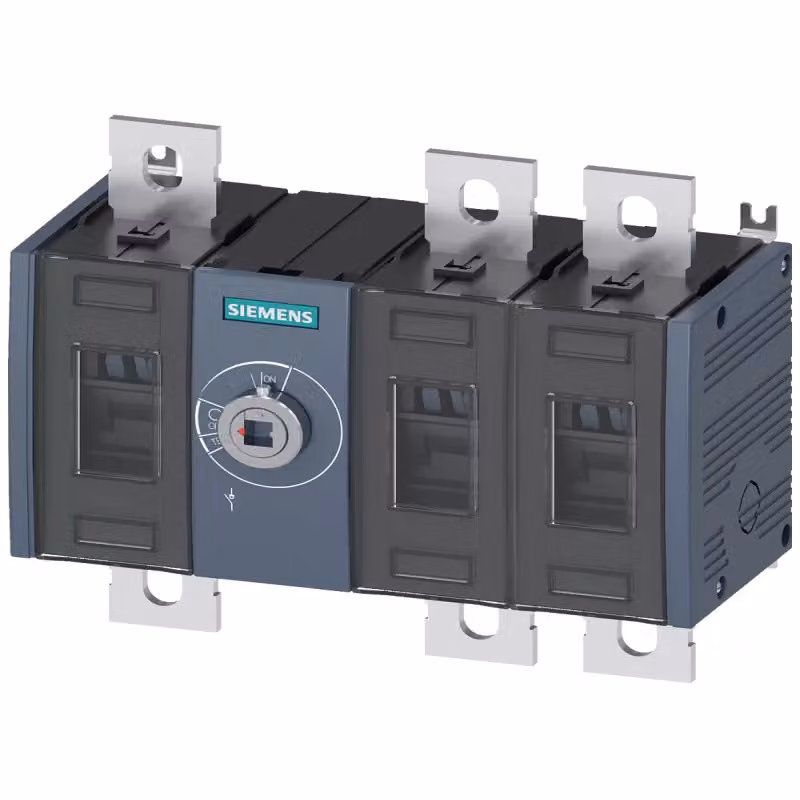 Interruttore sezionatore SIEMENS 3KD4430-0PE20-0 da 500 A, serie 3, a 3 poli, azionamento frontale